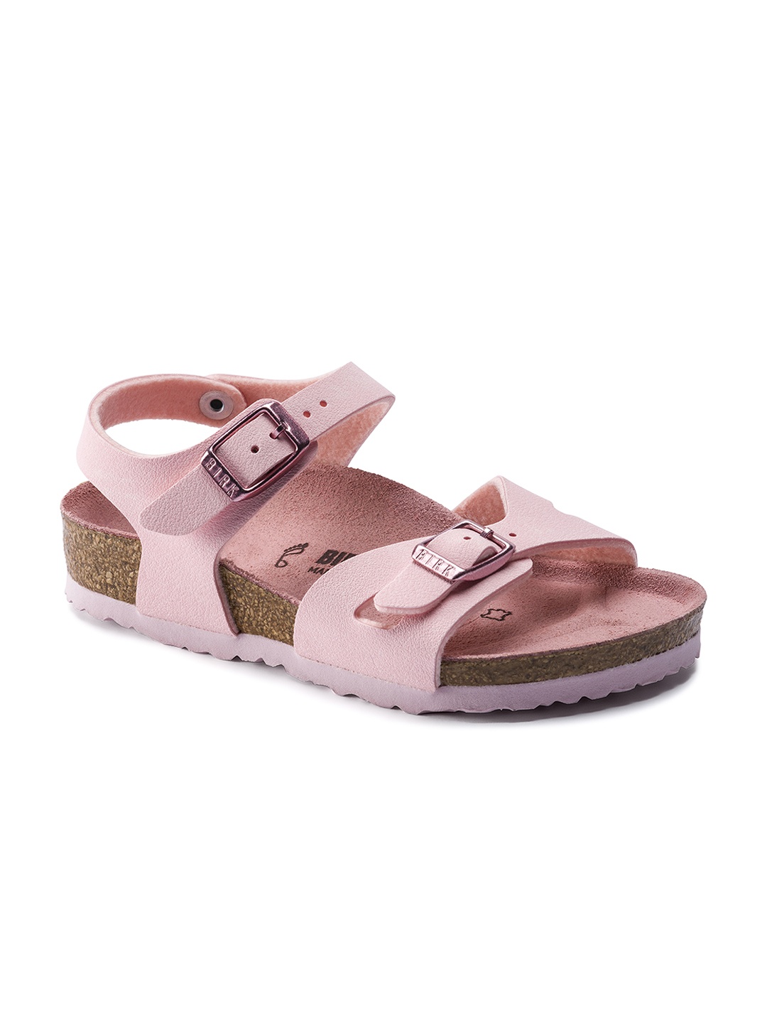 

Birkenstock Girls Pink Rio Birko-Flor Nubuck Open Toes Regular Width Flats