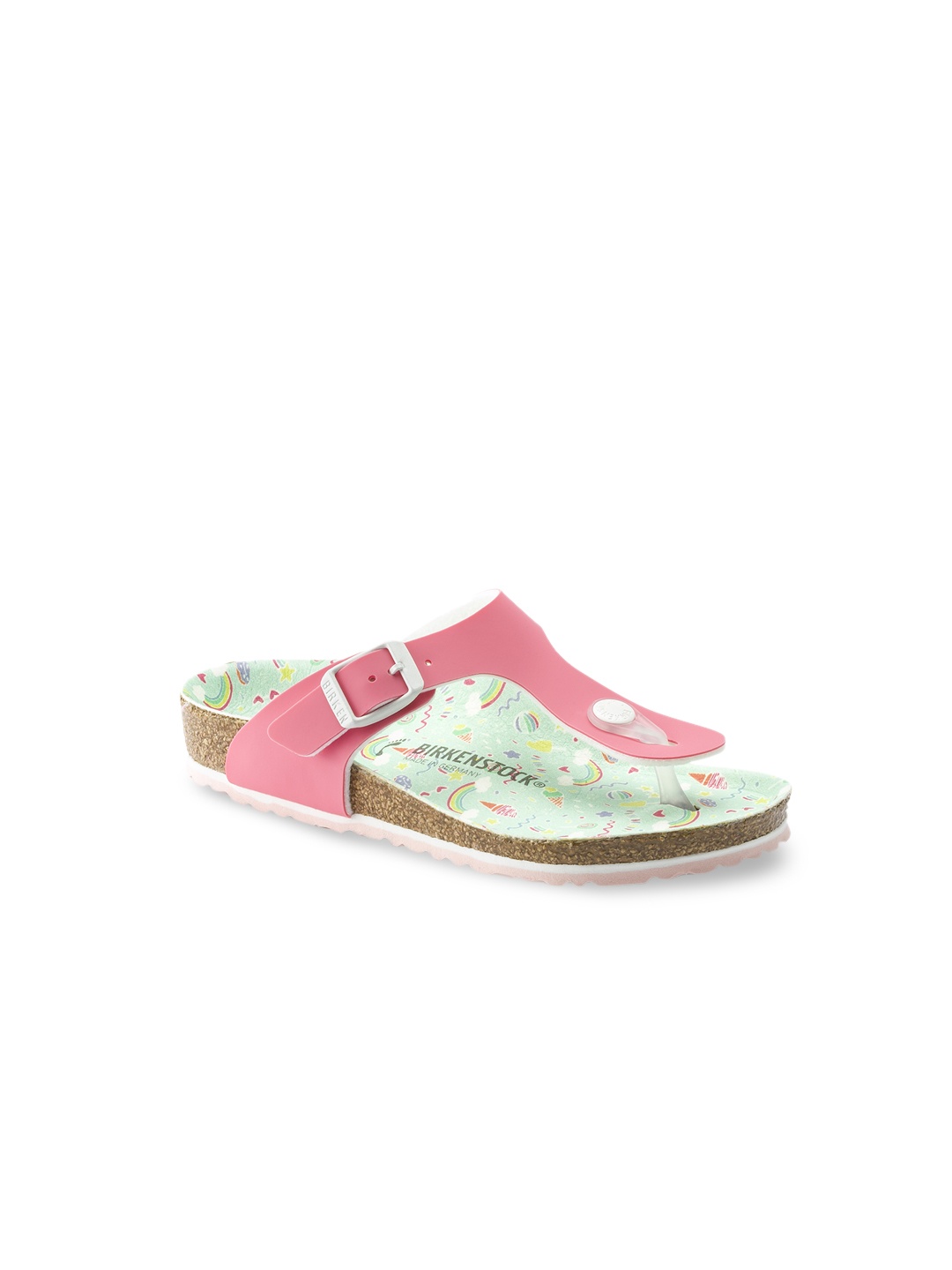 

Birkenstock Girls Pink Gizeh Birko-Flor T-Strap Narrow Width Flats