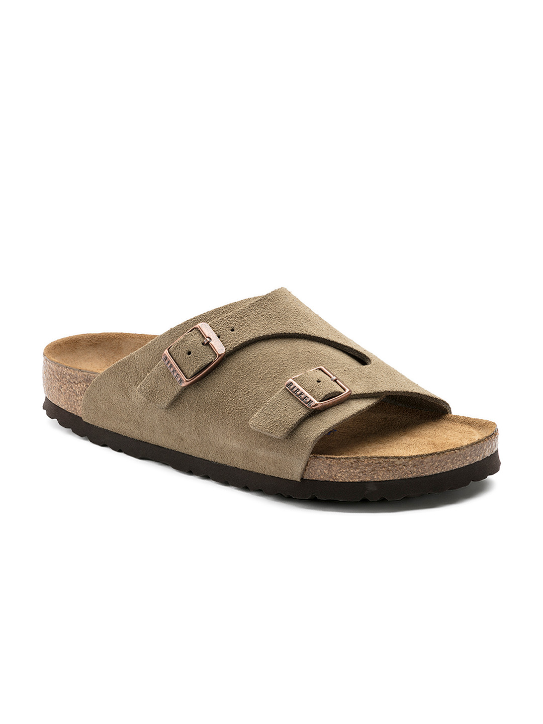 

Birkenstock Unisex Beige Zurich Suede Leather Soft Footbed Regular Width Comfort Sandals