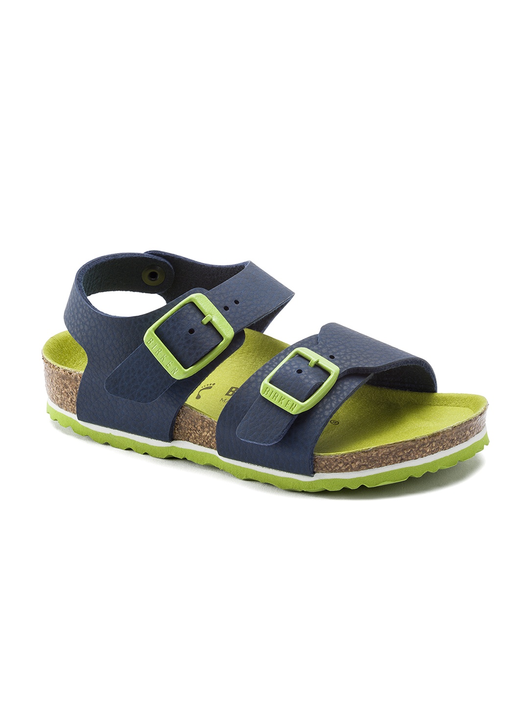 

Birkenstock New York Desert Soil Vibrant Blue Regular Width Birko-Flor With An Ankle Strap, Navy blue