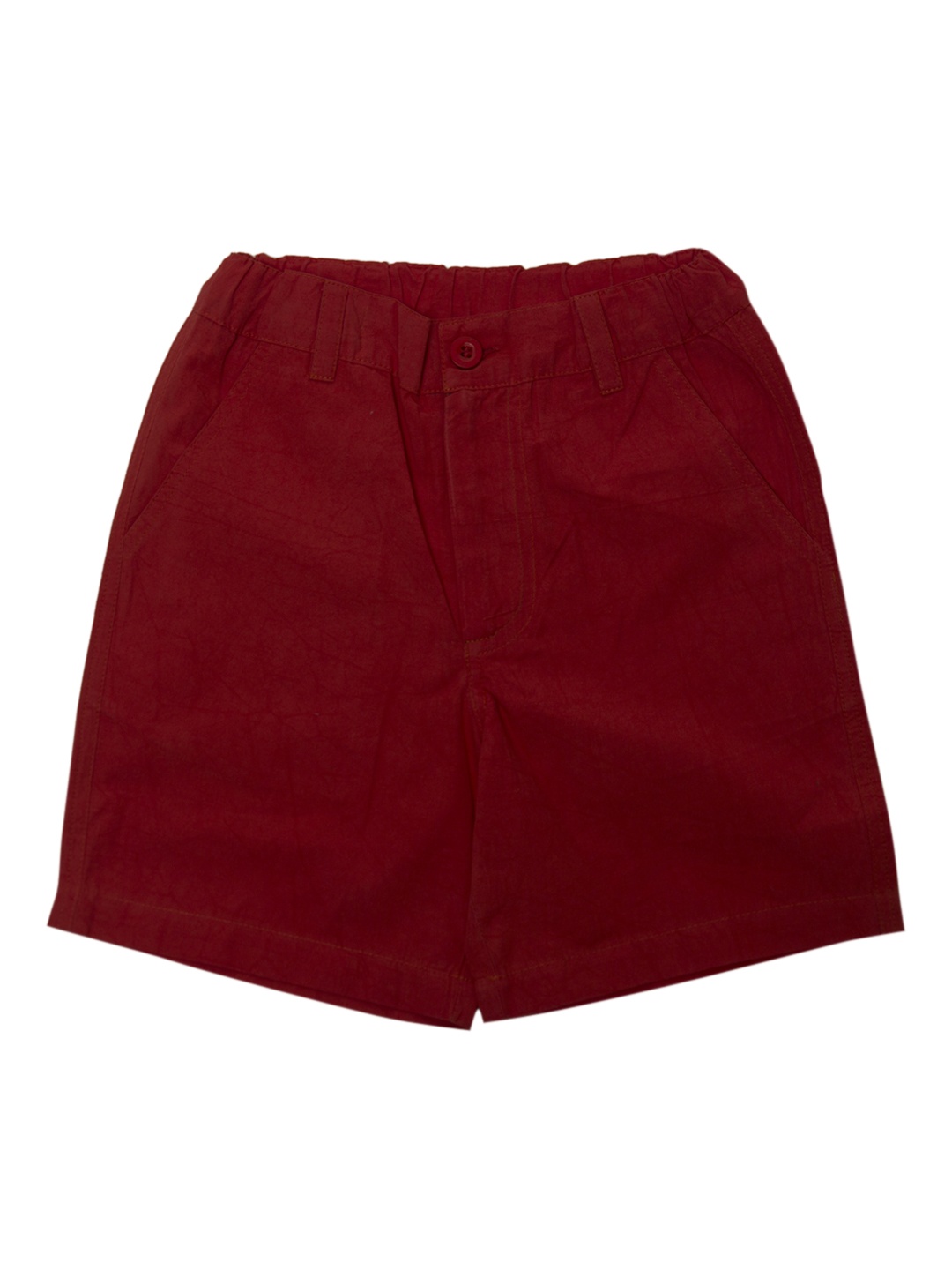 

Nino Bambino Boys Red Organic Cotton Solid Slim Fit Regular Shorts