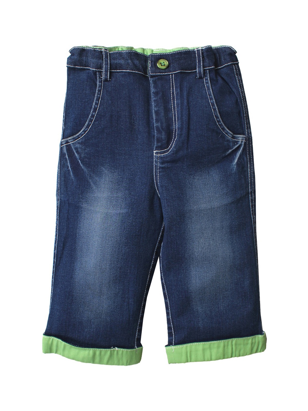 

Nino Bambino Infant Blue Solid Slim Fit Denim Shorts