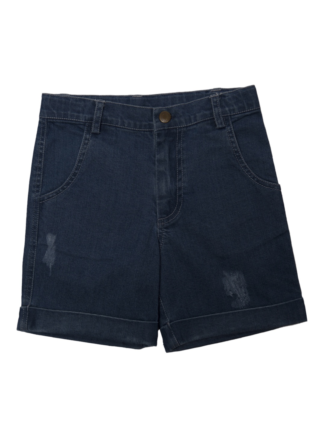 

Nino Bambino Boys Blue Solid Slim Fit Denim Shorts