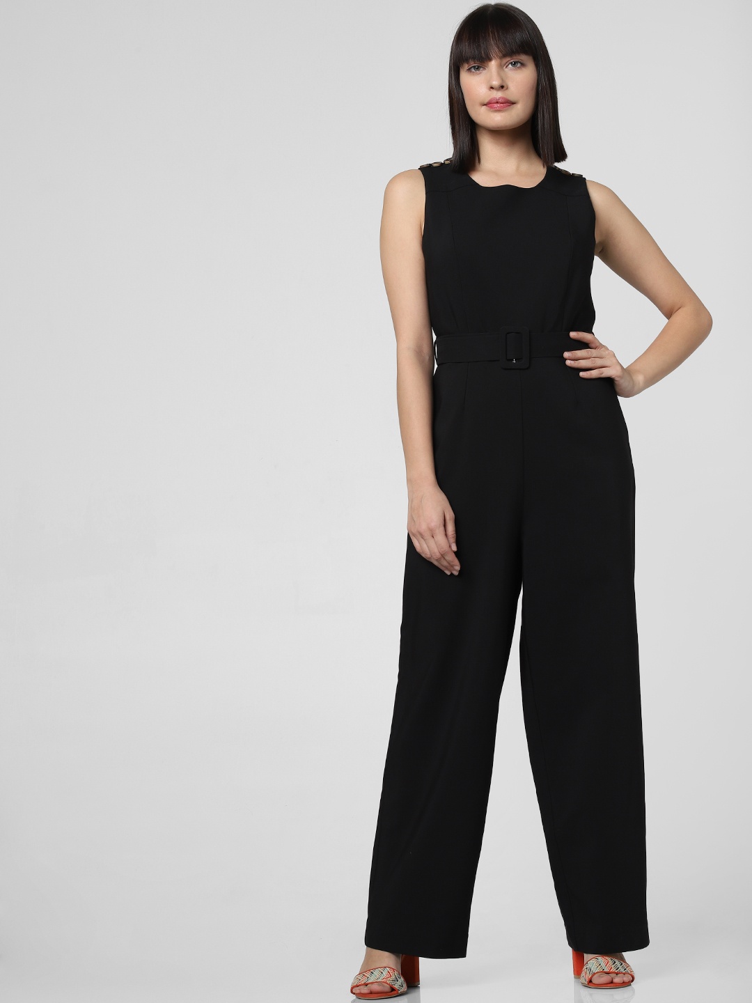 

Vero Moda Women Black Solid Basic Jumpsuit