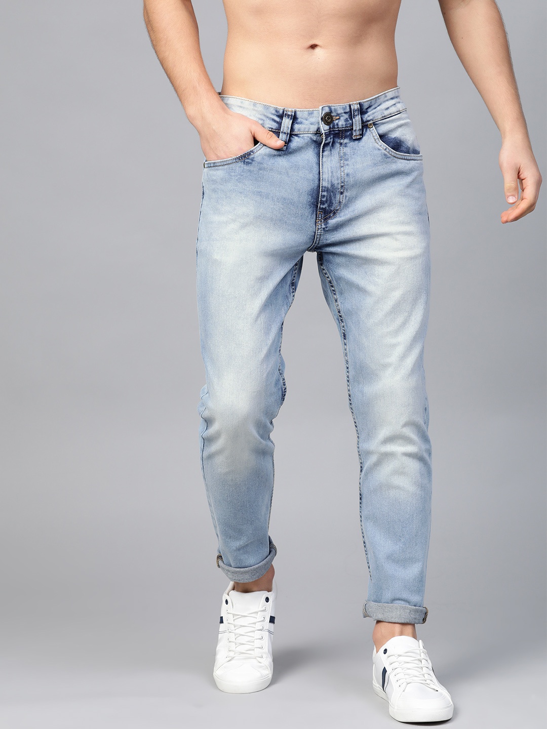 

Roadster Men Blue Slim Tapered Fit Mid-Rise Clean Look Stretchable Jeans