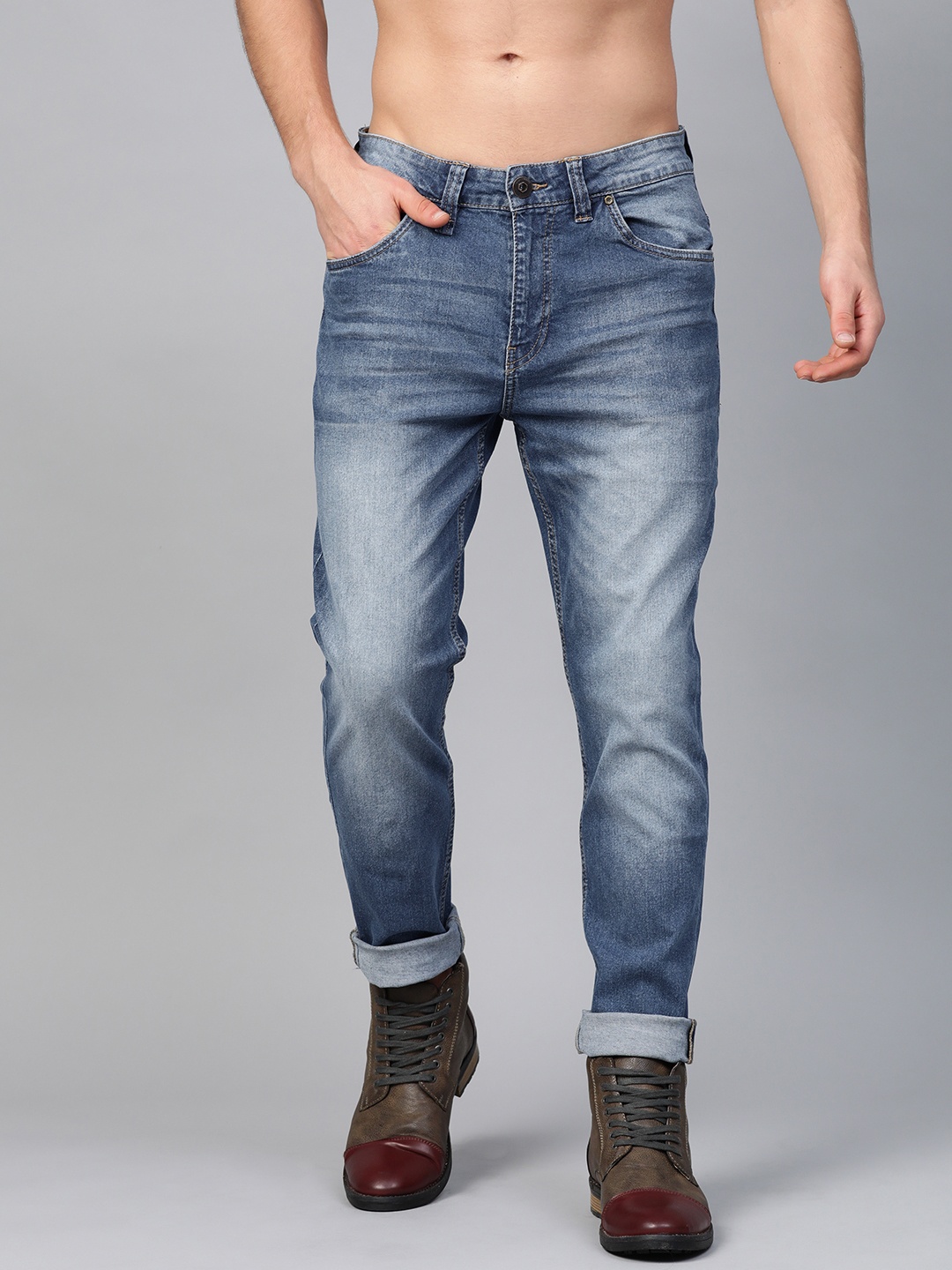

Roadster Men Blue Slim Tapered Fit Mid-Rise Clean Look Stretchable Jeans