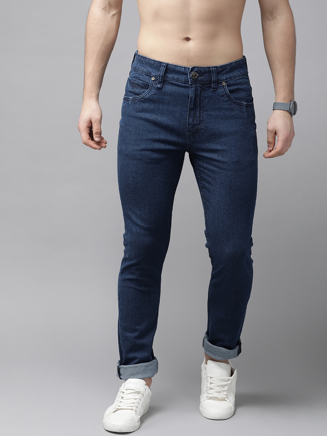 

Roadster Men Navy Blue Skinny Fit Mid-Rise Stretchable Jeans