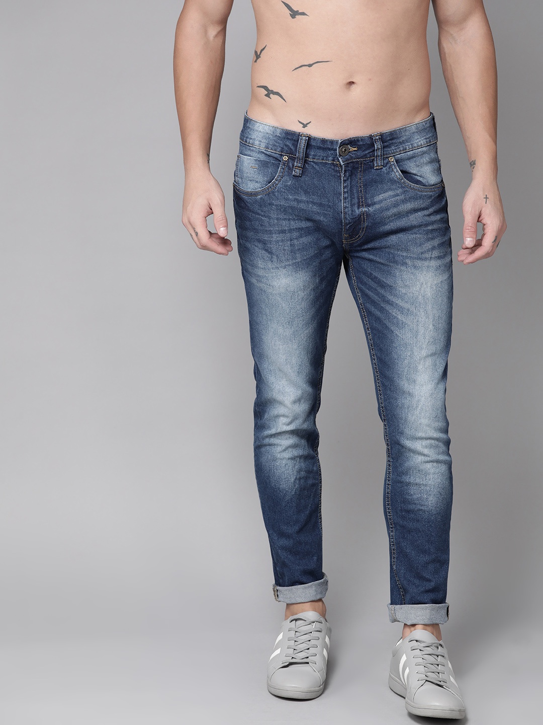 

Roadster Men Navy Blue Skinny Fit Mid-Rise Clean Look Stretchable Jeans
