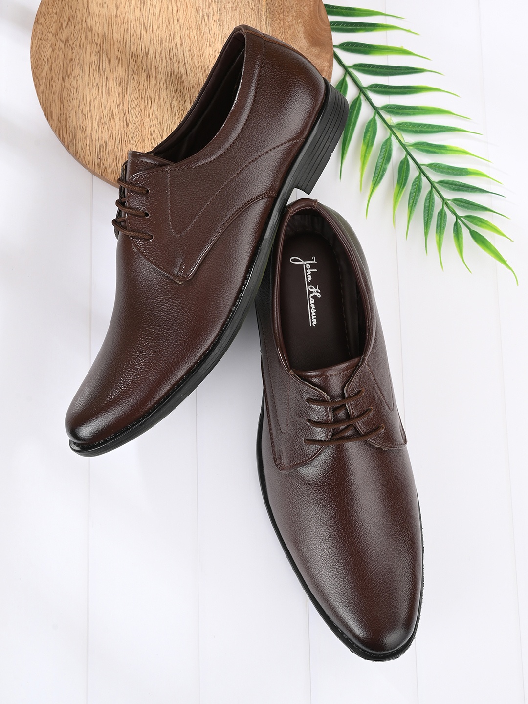 

John Karsun Men Brown Solid Formal Derbys