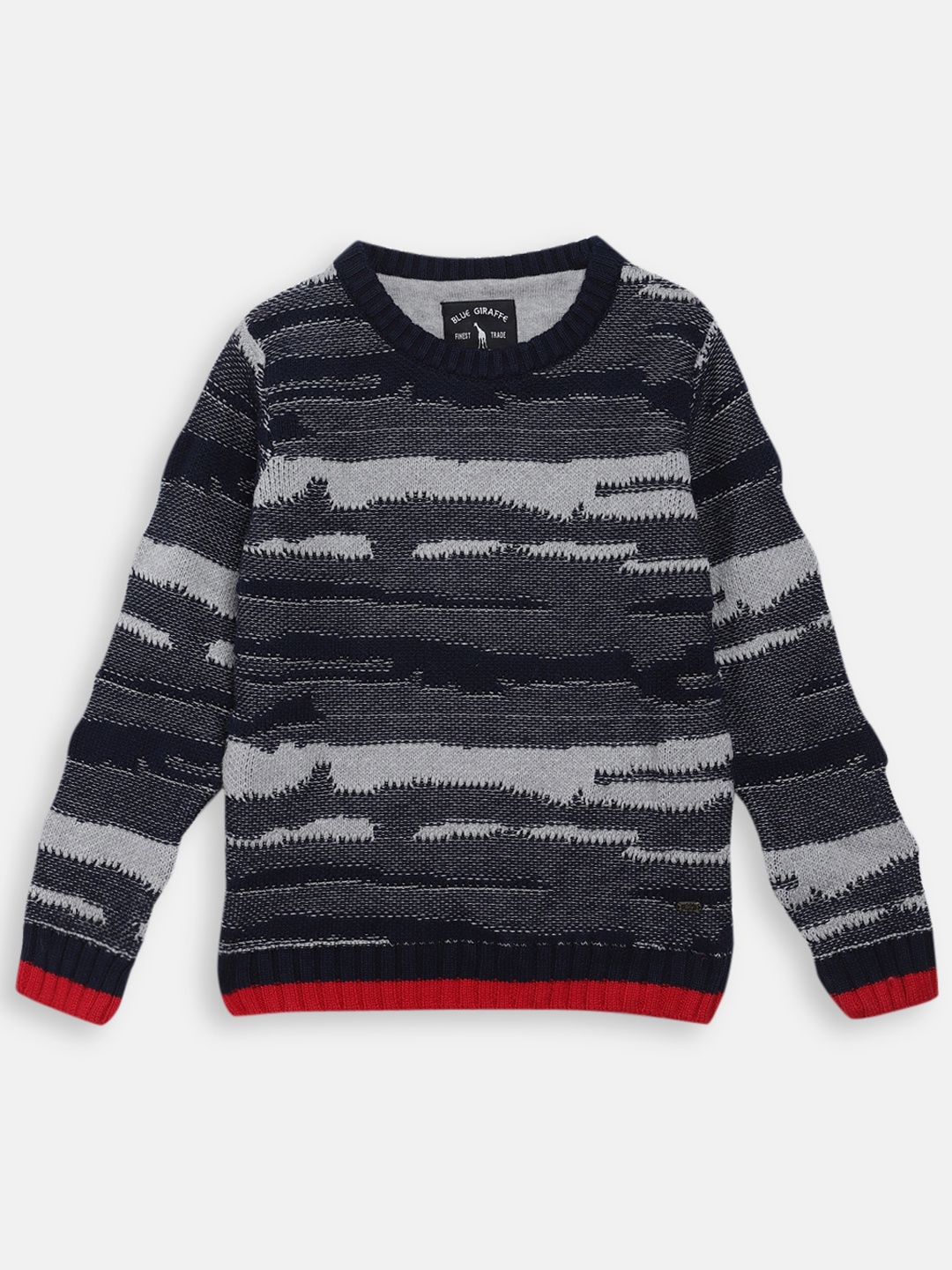 

Blue Giraffe Boys Grey Printed Pullover Sweater