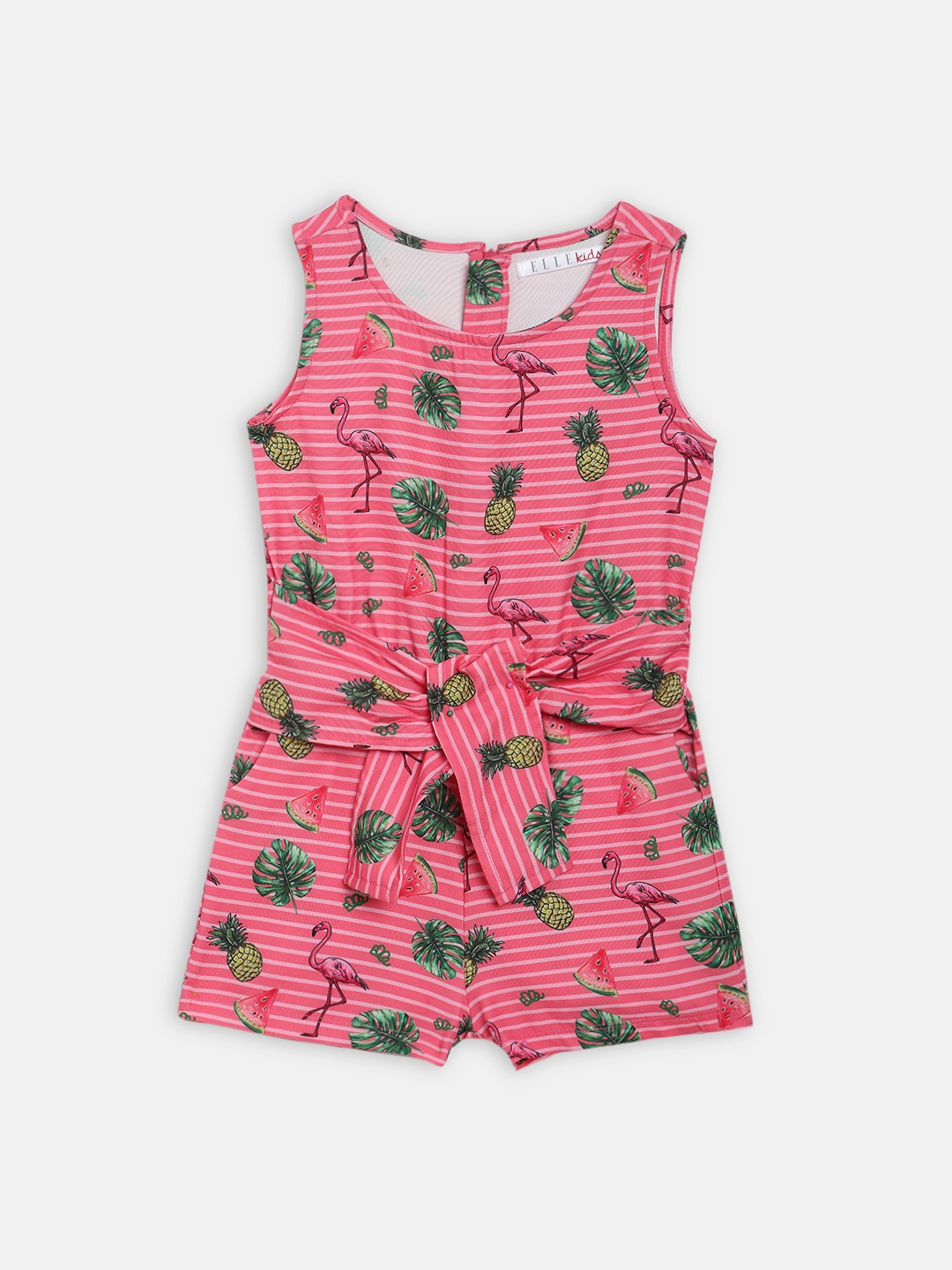 

ELLE Girls Pink & Green Striped Playsuit