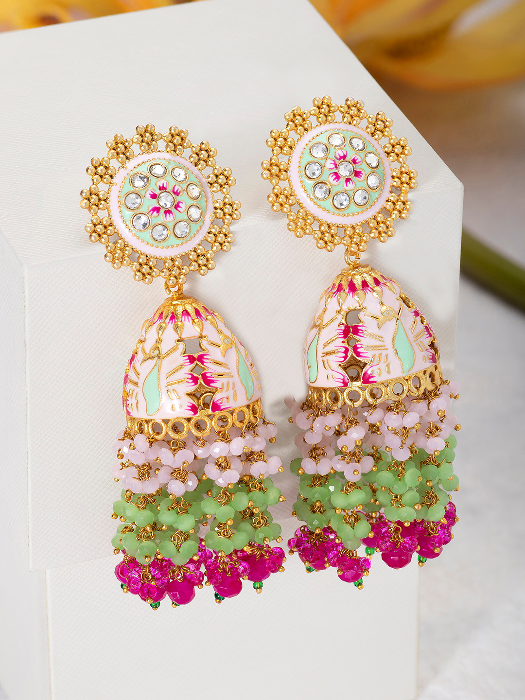 

Peora Gold-Plated Dome Shaped Jhumkas