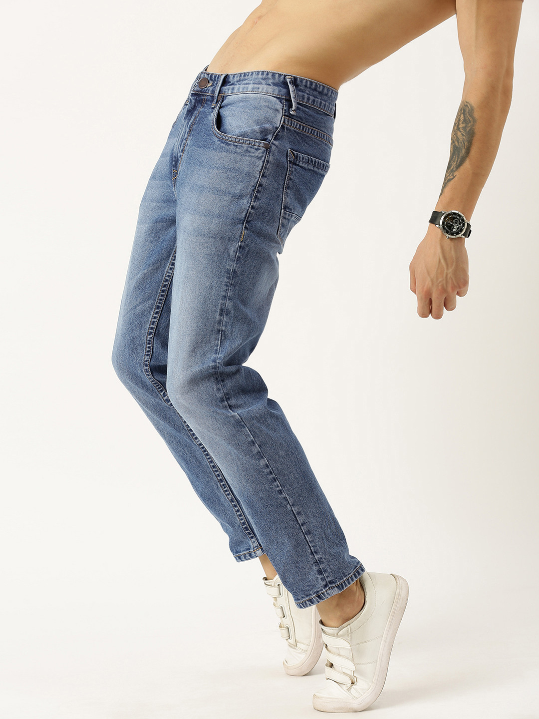 

Moda Rapido Men Blue Ankle Slim Fit Mid-Rise Clean Look Stretchable Jeans