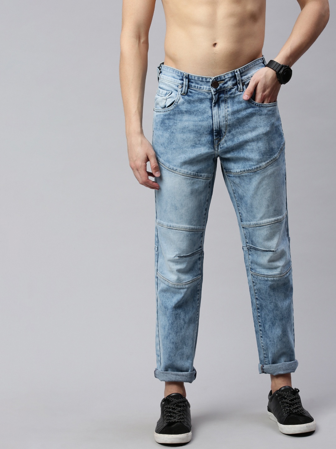 

HERE&NOW Men Blue Slim Fit Mid-Rise Clean Look Stretchable Jeans