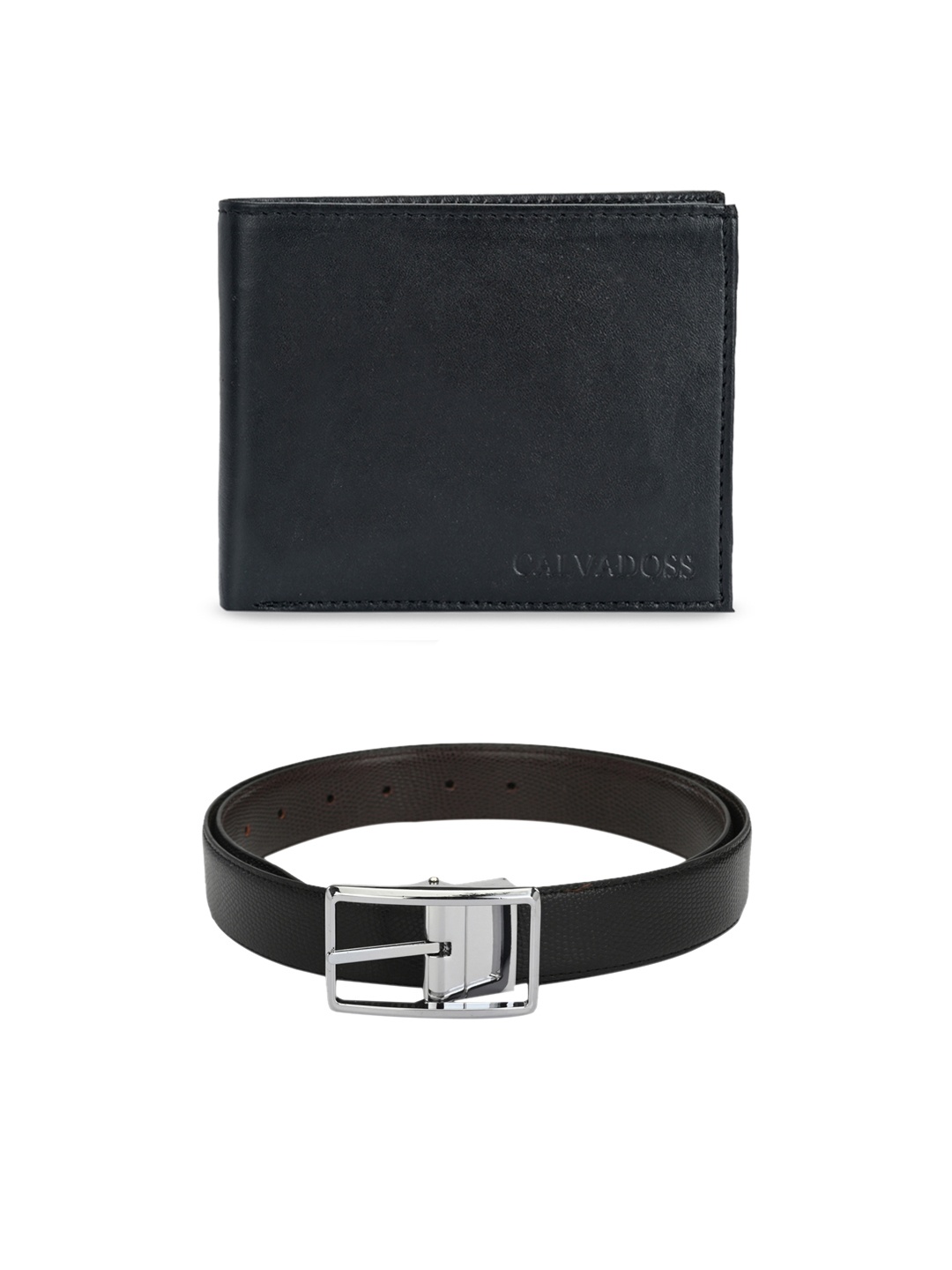 

Calvadoss Men Black Premium Belt and Wallet Set