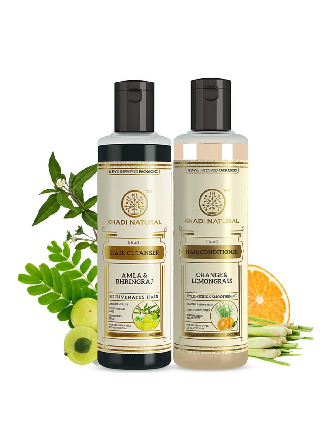 

Khadi Natural Amla & Bhringraj Shampoo + Orange & Lemongrass Conditioner - 420ml, Cream