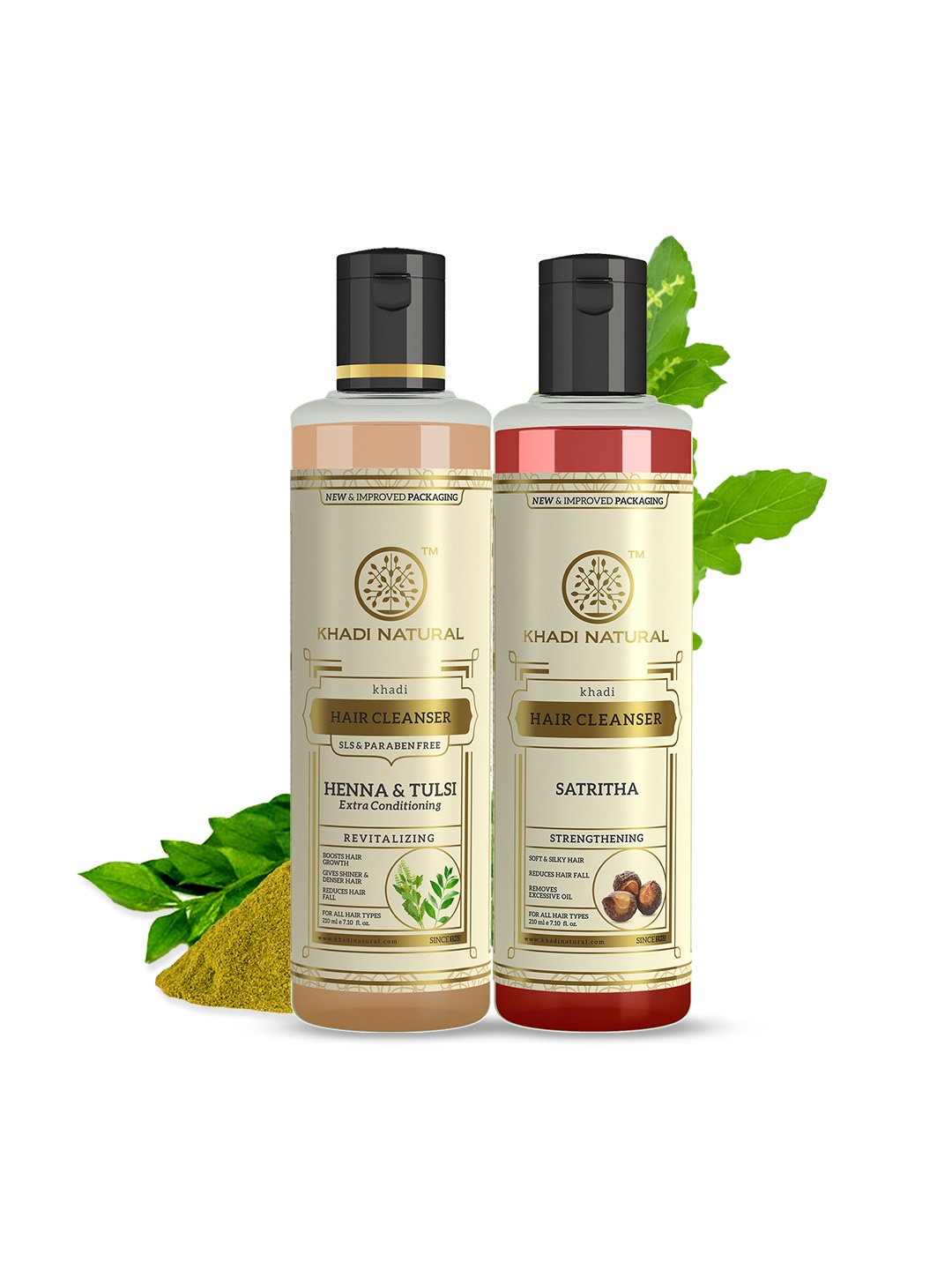 

Khadi Natural Satritha + Heena & Tulsi Conditioning Shampoo Combo - 420ml, Mustard