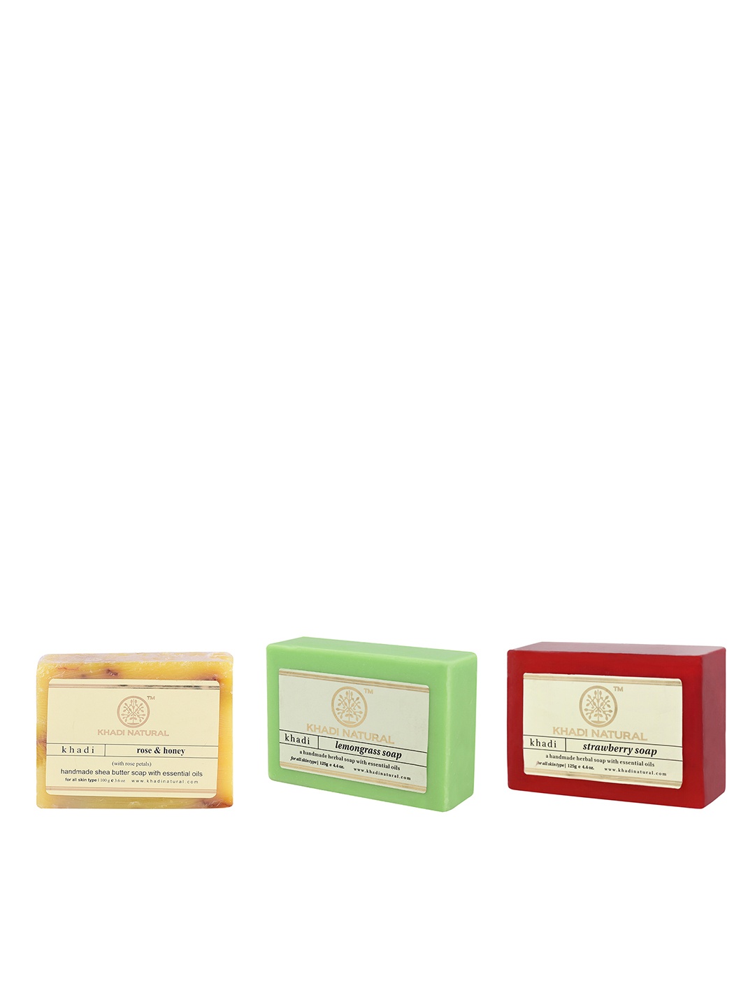 

Khadi Natural Unisex Set of 3 Handmade Soaps, Yellow