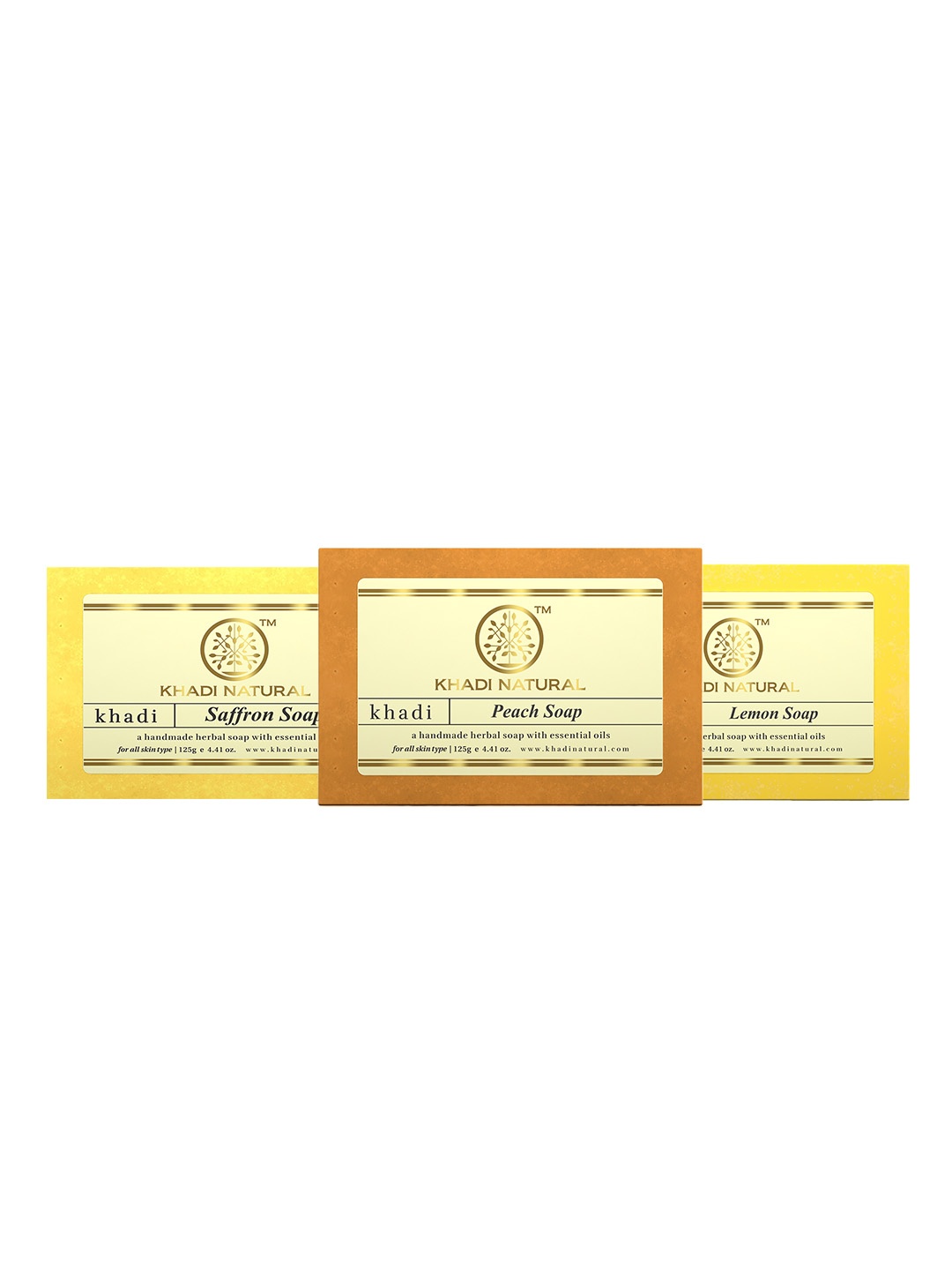 

Khadi Natural Unisex Set of 3 Handmade Soaps, Beige