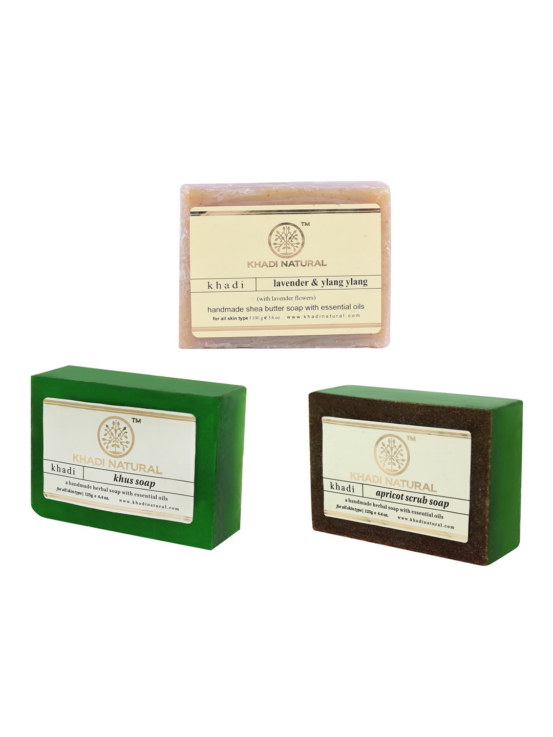 

Khadi Natural Unisex Set of 3 Handmade Soaps, Yellow