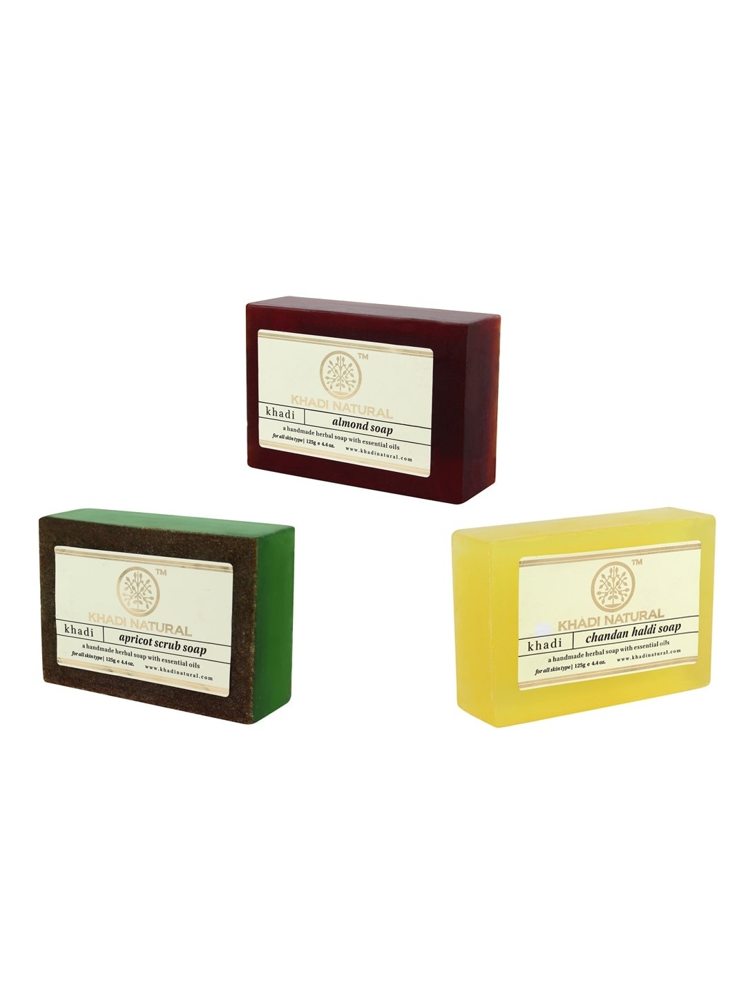 

Khadi Natural Unisex Set of 3 Sustainable Handmade Soaps, Yellow