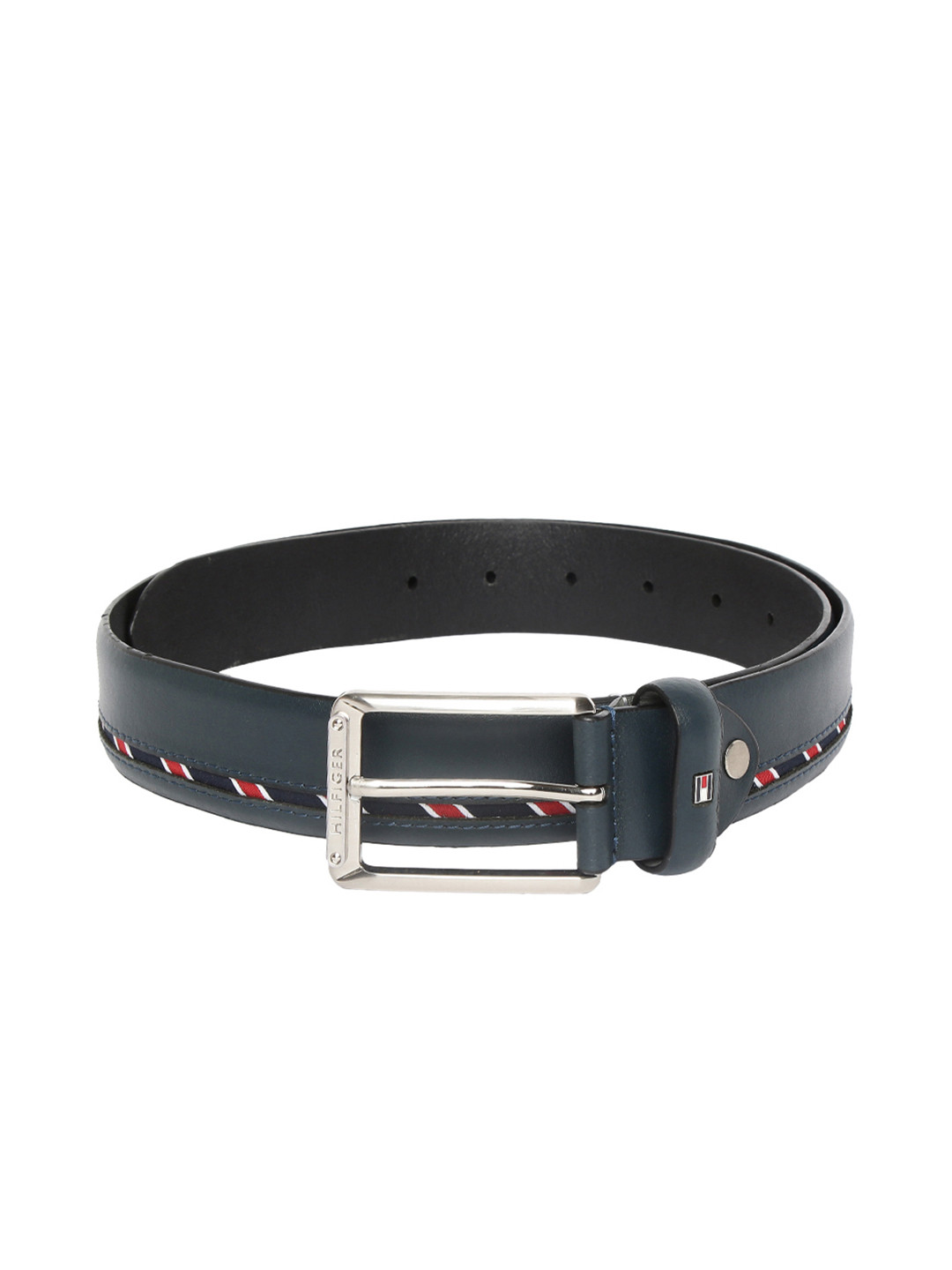 

Tommy Hilfiger Men Blue Woven Design Leather Belt