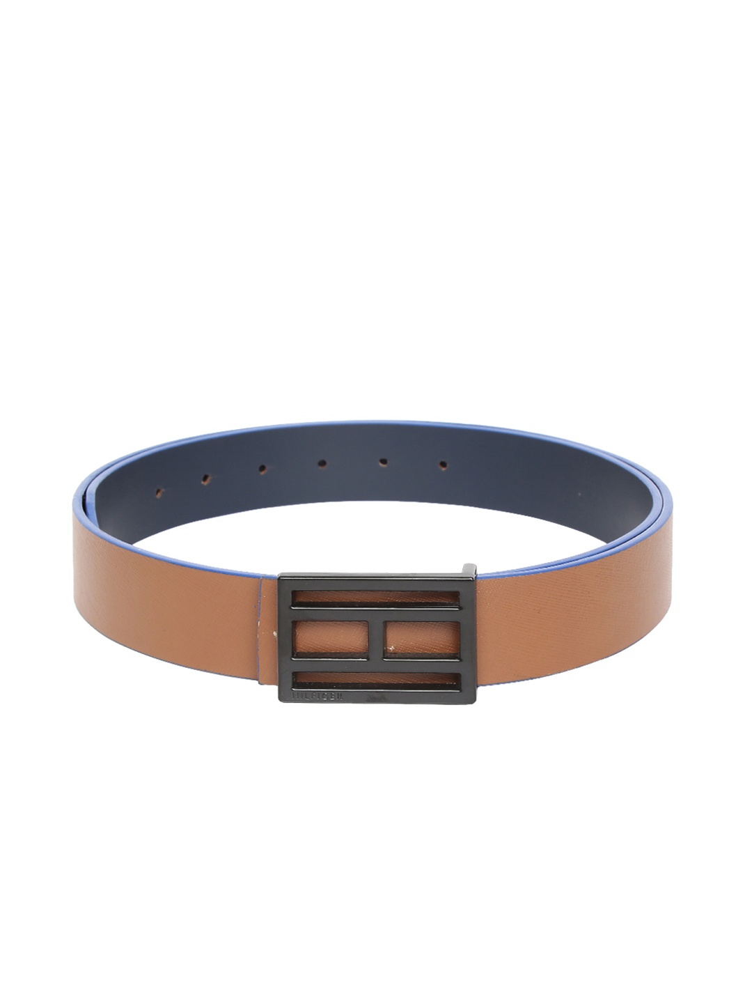 

Tommy Hilfiger Men Navy Blue & Tan Brown Reversible Leather Belt