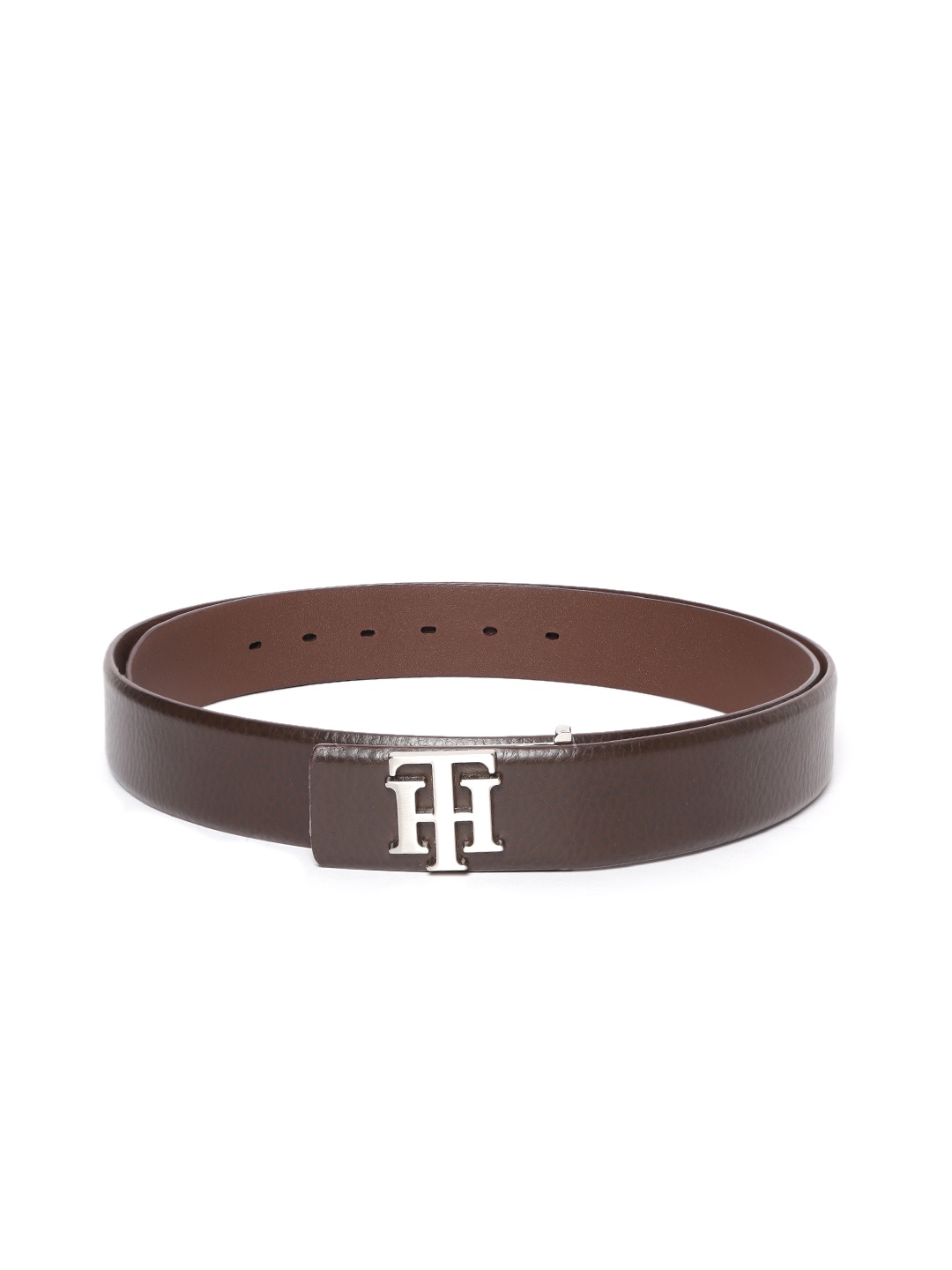 

Tommy Hilfiger Men Brown Leather Textured Formal Belt