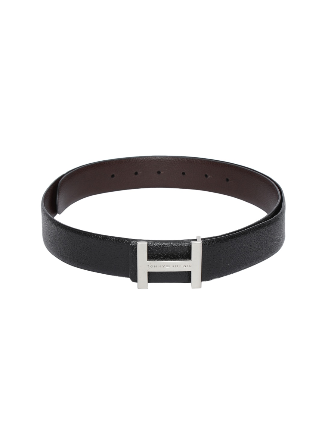 

Tommy Hilfiger Men Black Solid Leather Belt