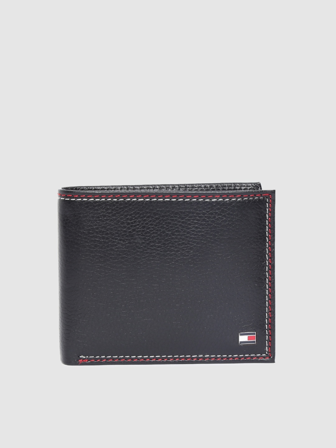 

Tommy Hilfiger Men Black Solid Leather Two Fold Wallet