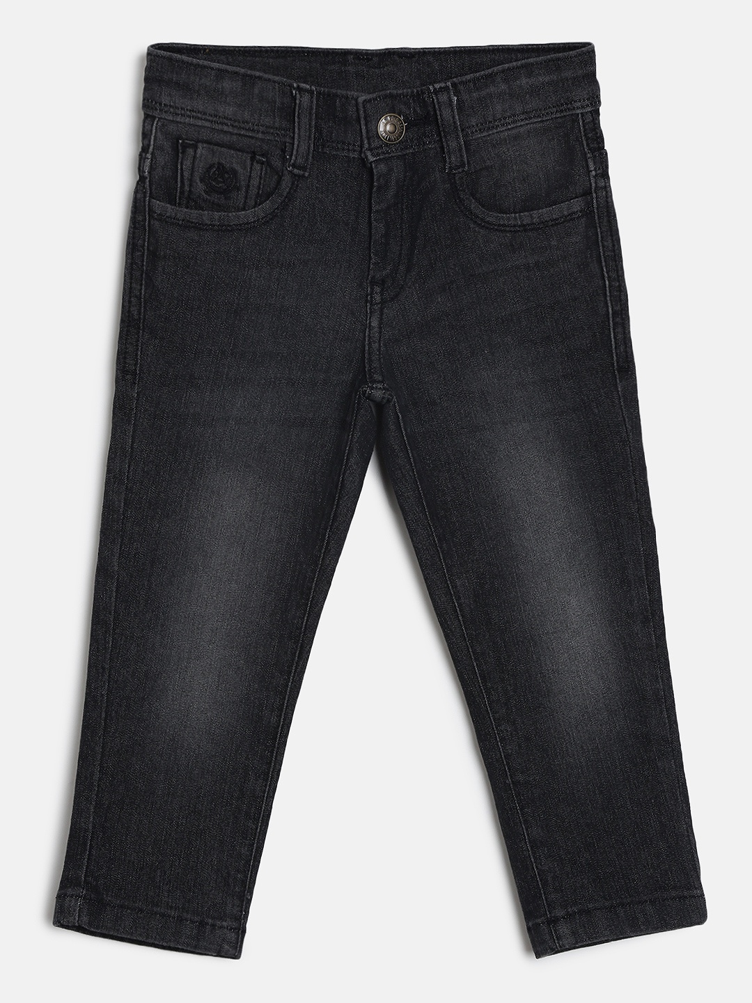 

U.S. Polo Assn. Kids Boys Grey Slim Fit Mid-Rise Clean Look Jeans