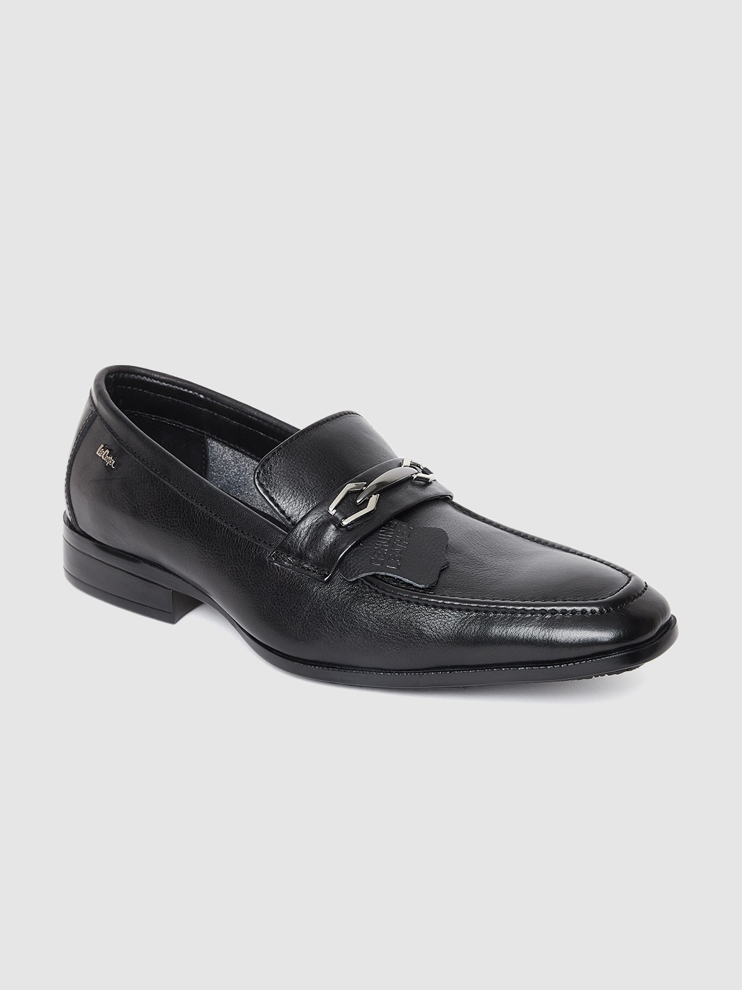

Lee Cooper Men Black Solid Leather Formal Slip-Ons