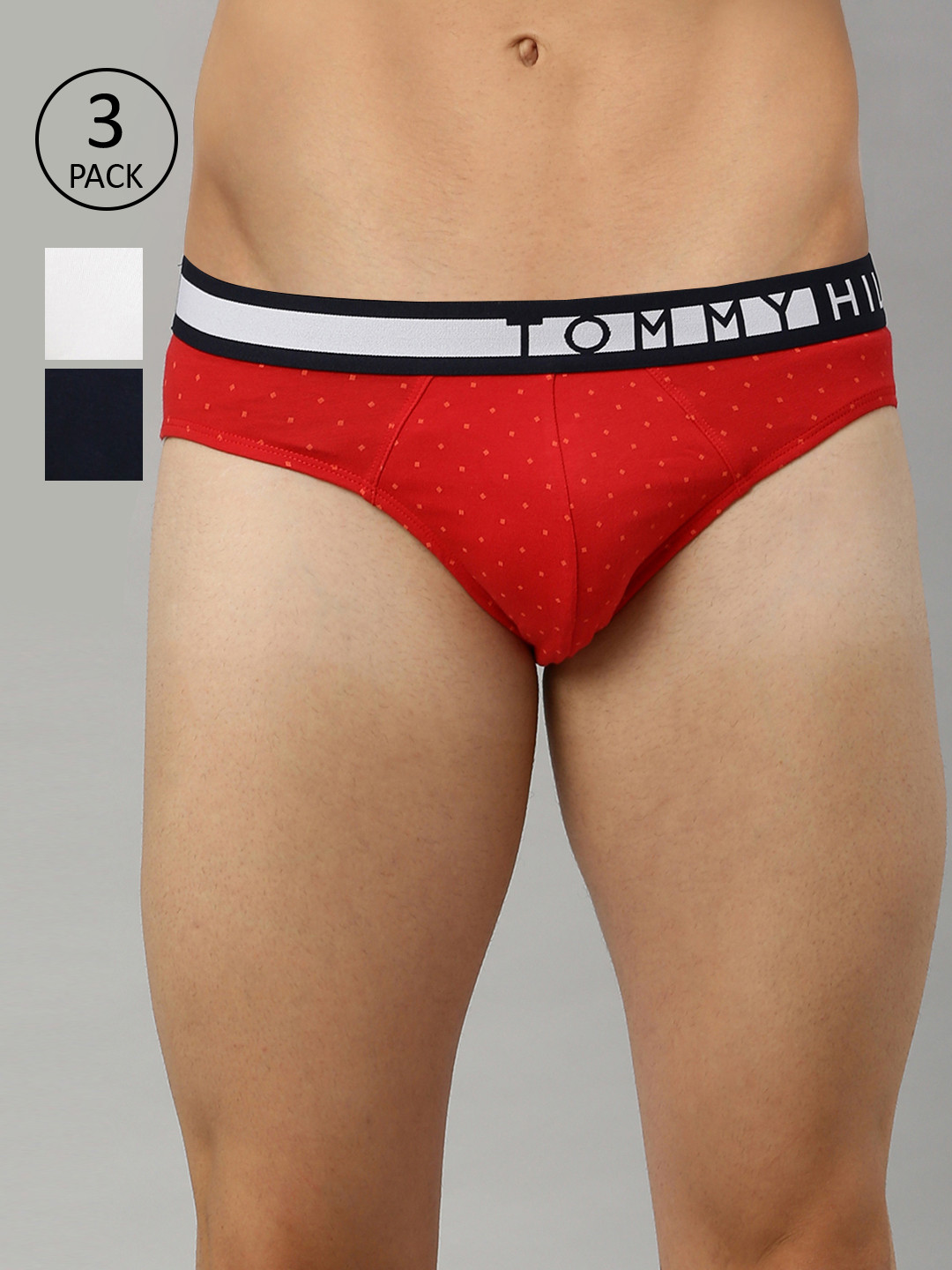 

Tommy Hilfiger Men Pack Of 3 Solid Briefs P0AB1115, Navy blue