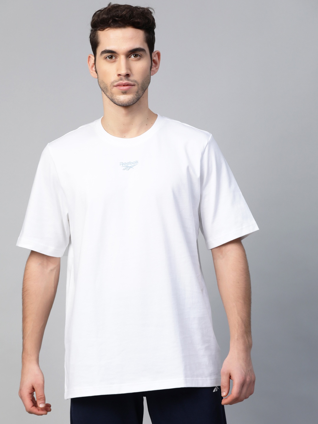 

Reebok Classic Unisex White Printed Back Basketball Pure Cotton T-shirt