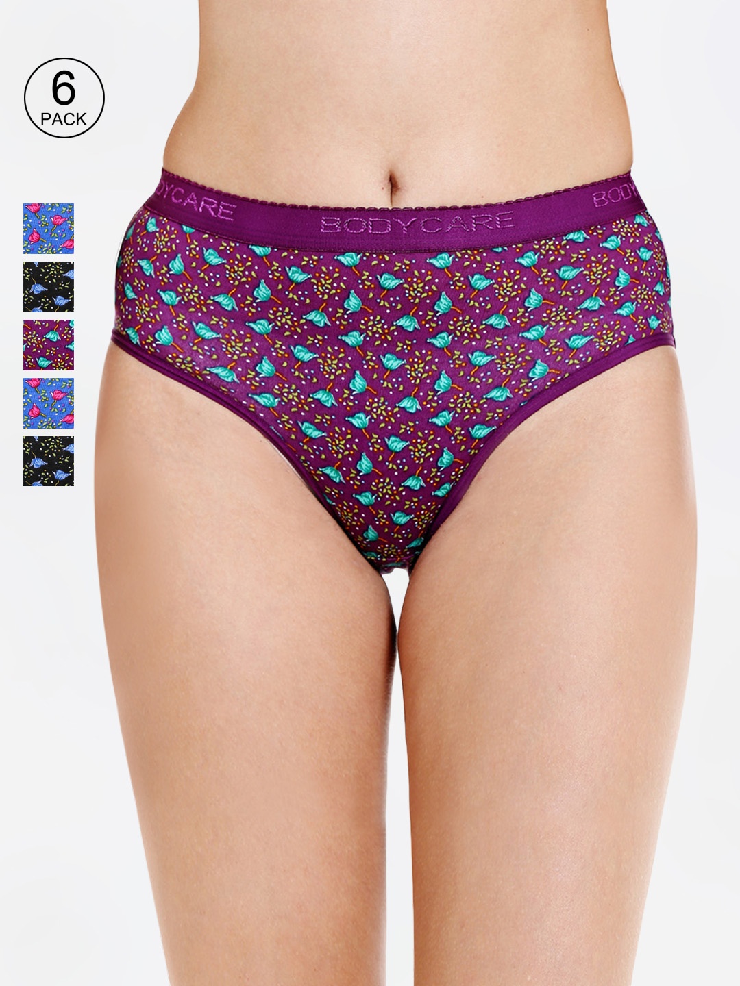 

Bodycare Women Set of 6 Assorted Printed Hipster Briefs 17000-6PCS