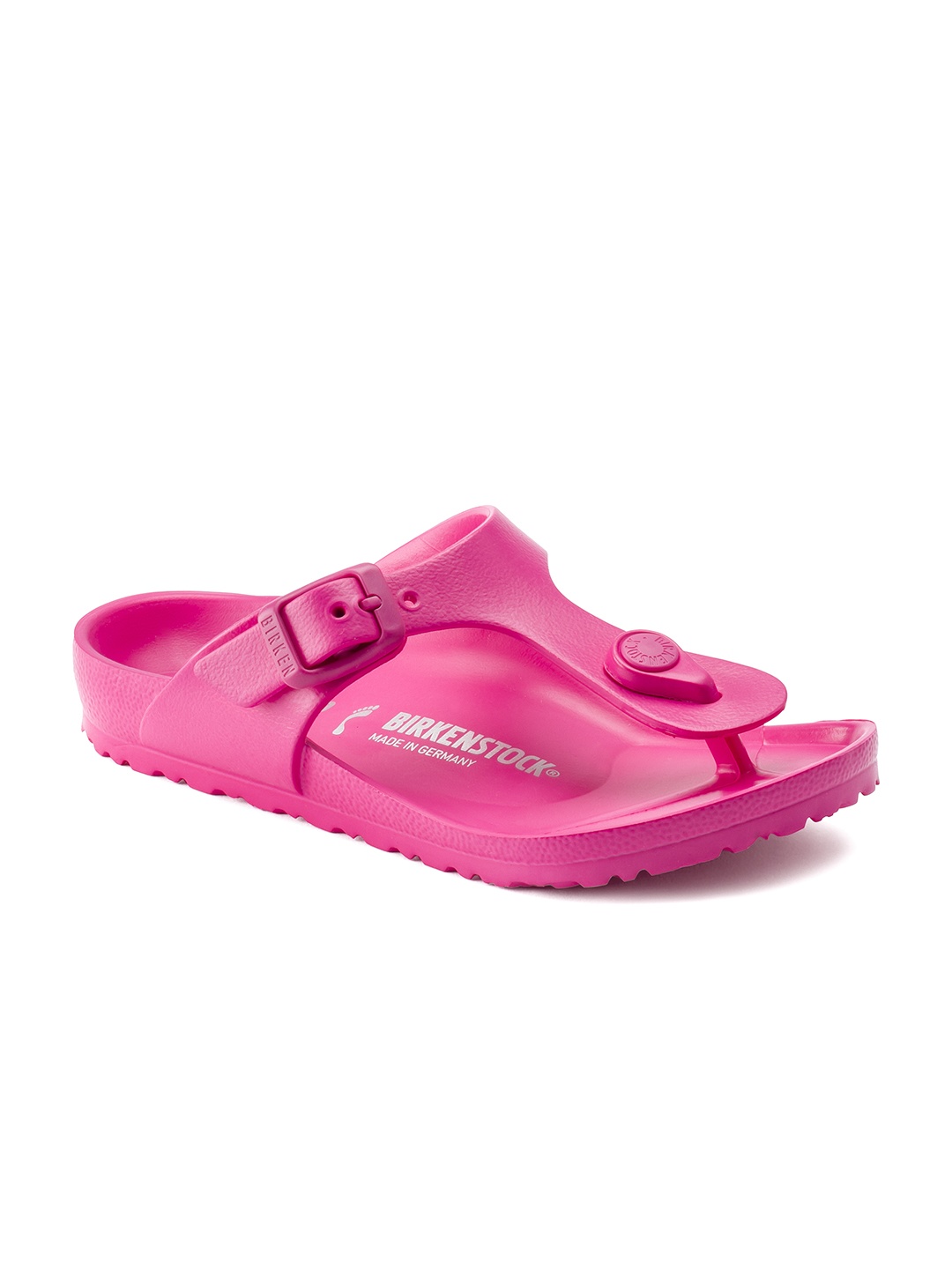 

Birkenstock Girls Pink Gizeh Essentials EVA Solid T-Strap Narrow Width Flats