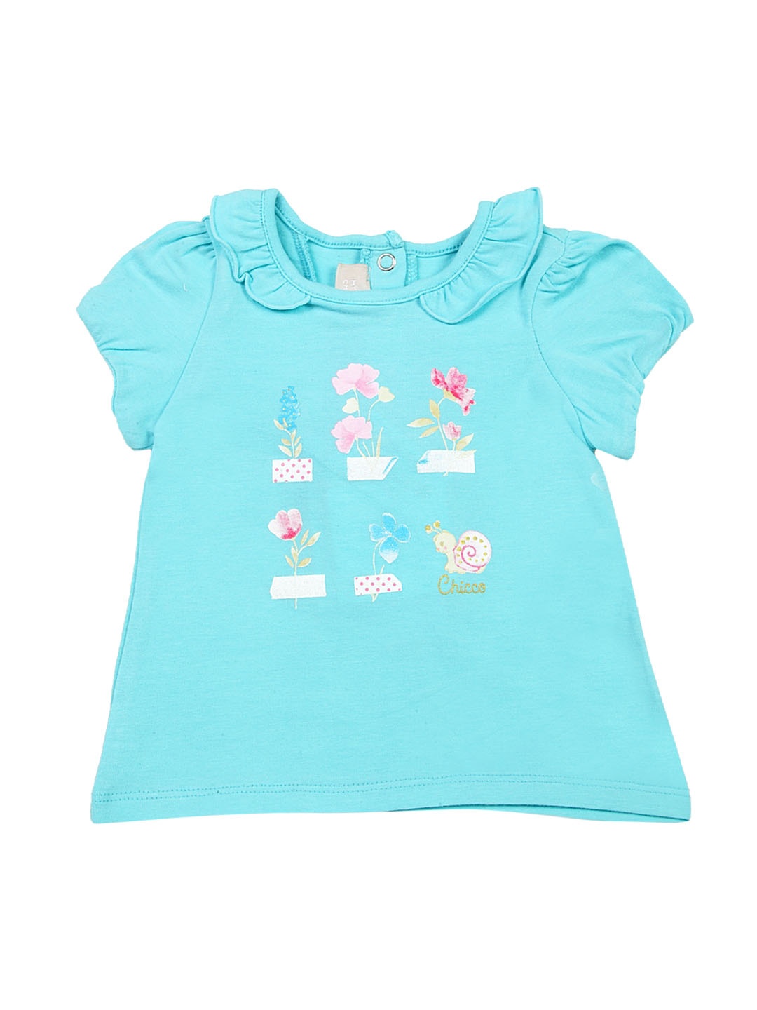 

Chicco Girls Blue Printed Round Neck T-shirt