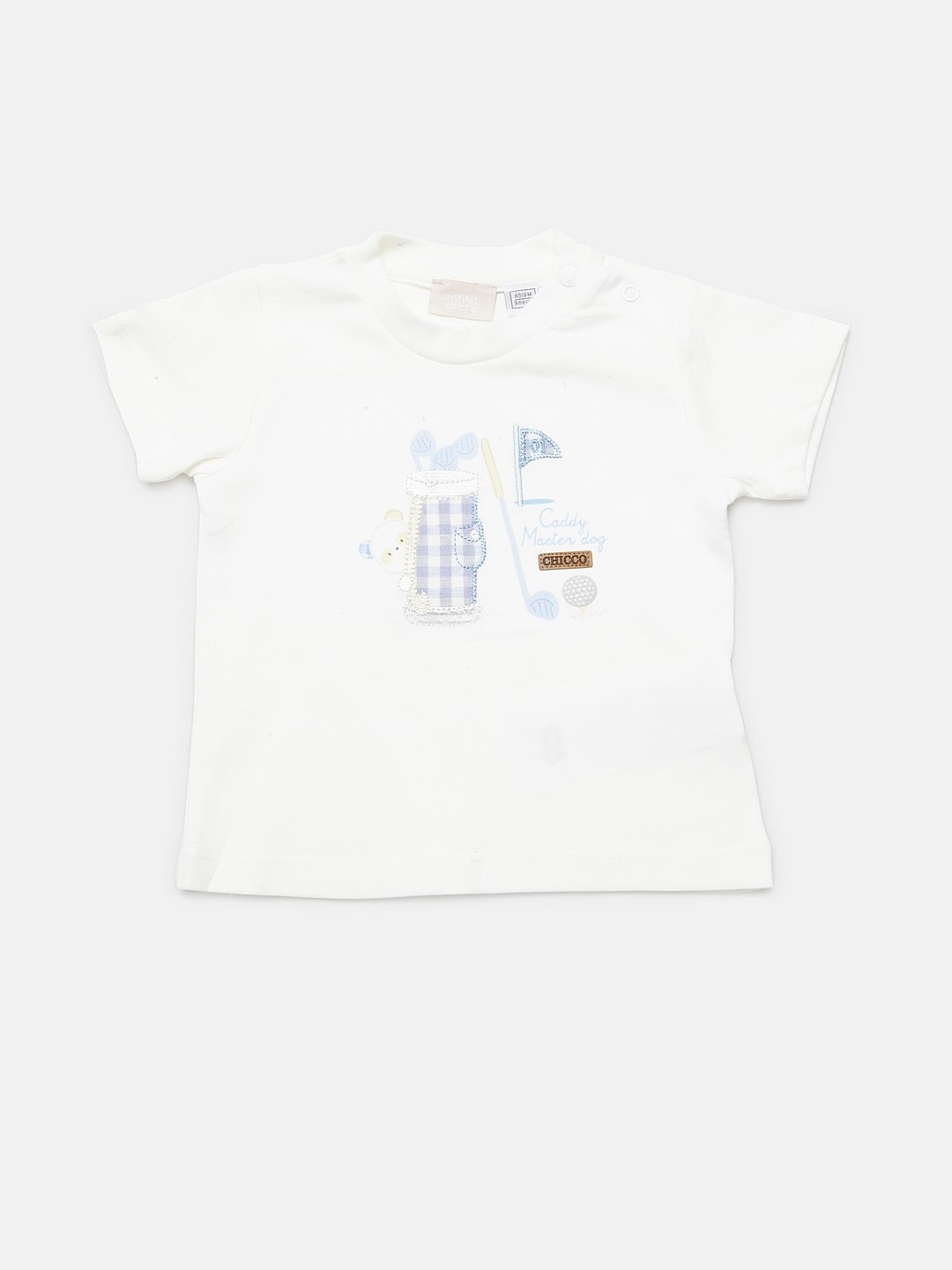 

Chicco Boys White Blue Printed Round Neck Pure Cotton T-shirt