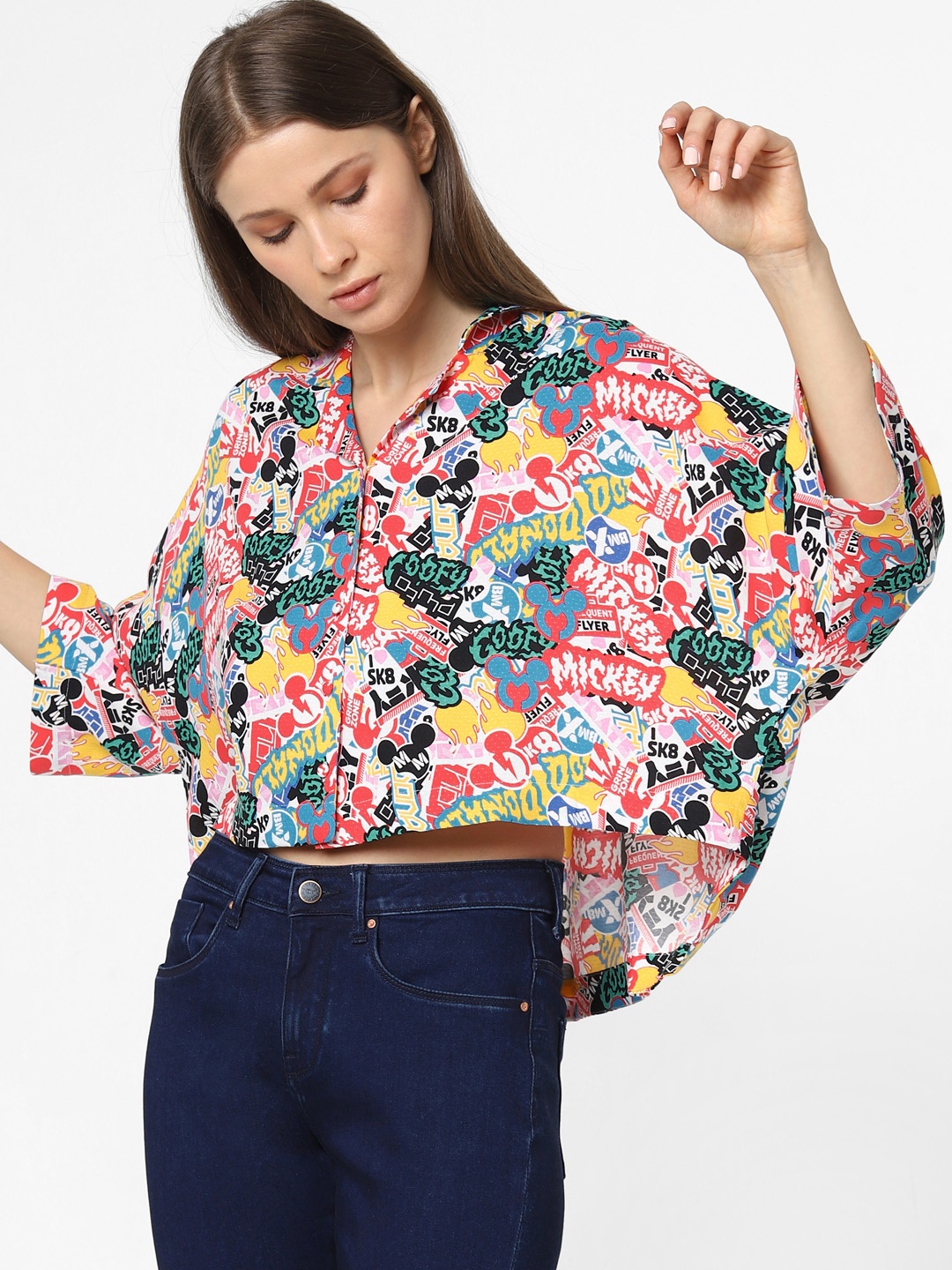 

ONLY Women Multicoloured Boxy Printed Casual Shirt, Multi