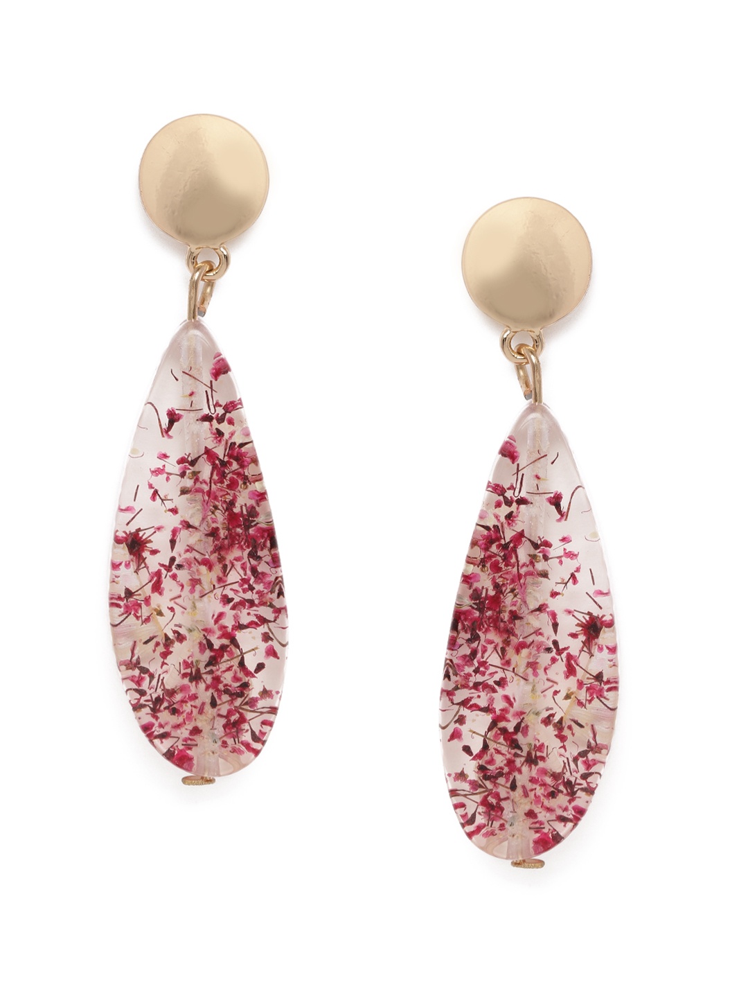 

Accessorize London Pressed Flower Oval Drop Earrings, Pink