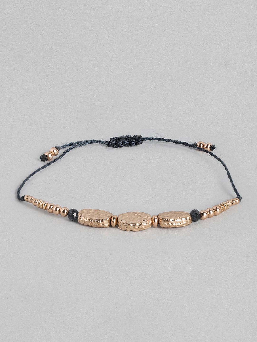 

Accessorize London Women Hammered Friendship Bracelet, Navy blue