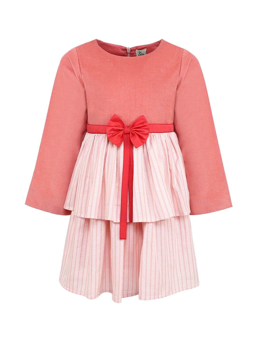 

A Little Fable Girls Peach Bow Melody Dress