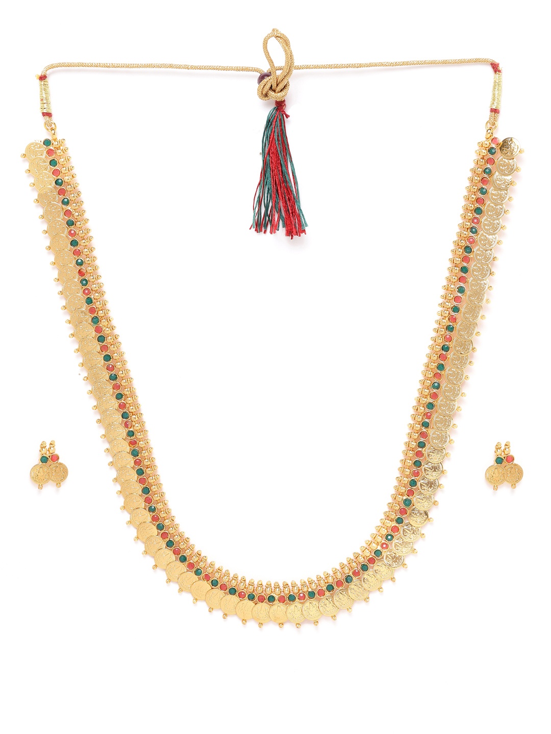 

Jewels Galaxy Gold-Plated Stone-Studded Coin Jewellery Set