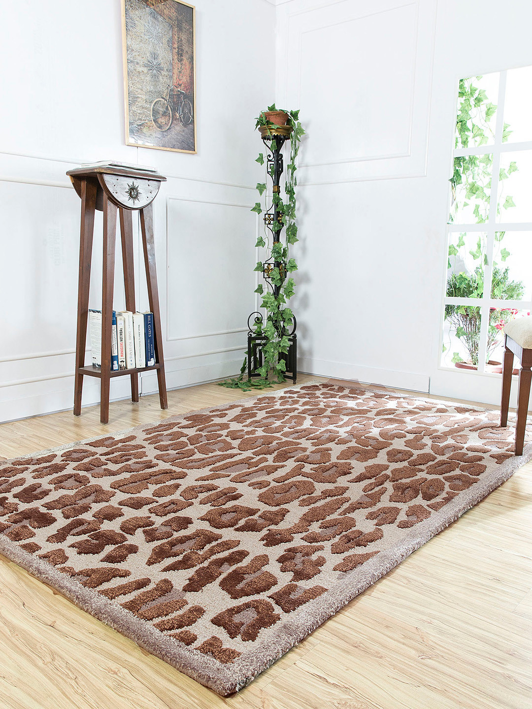 

Jaipur Rugs Brown & Beige Geometric Hand-Tufted Carpet