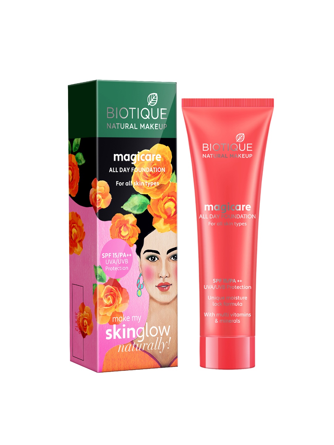 

BIOTIQUE NATURAL MAKEUP Magicare All Day SPF15 Foundation 30ml - Seashell, Beige