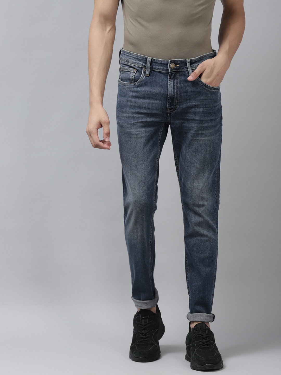 

Jack & Jones Men Blue Mid-Rise Light Fade Stretchable Jeans