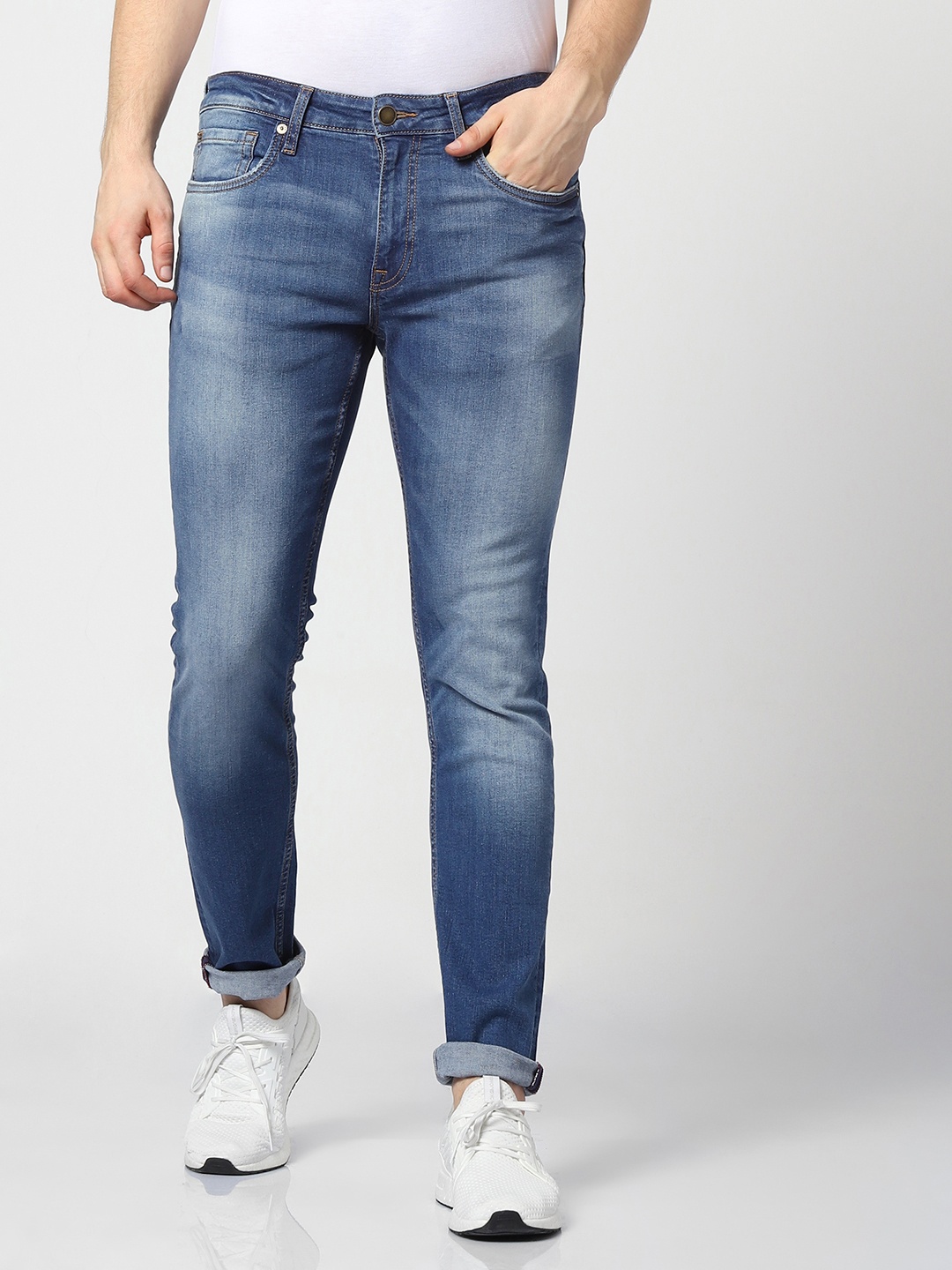 

Jack & Jones Men Blue Glenn Slim Fit Low-Rise Clean Look Stretchable Jeans