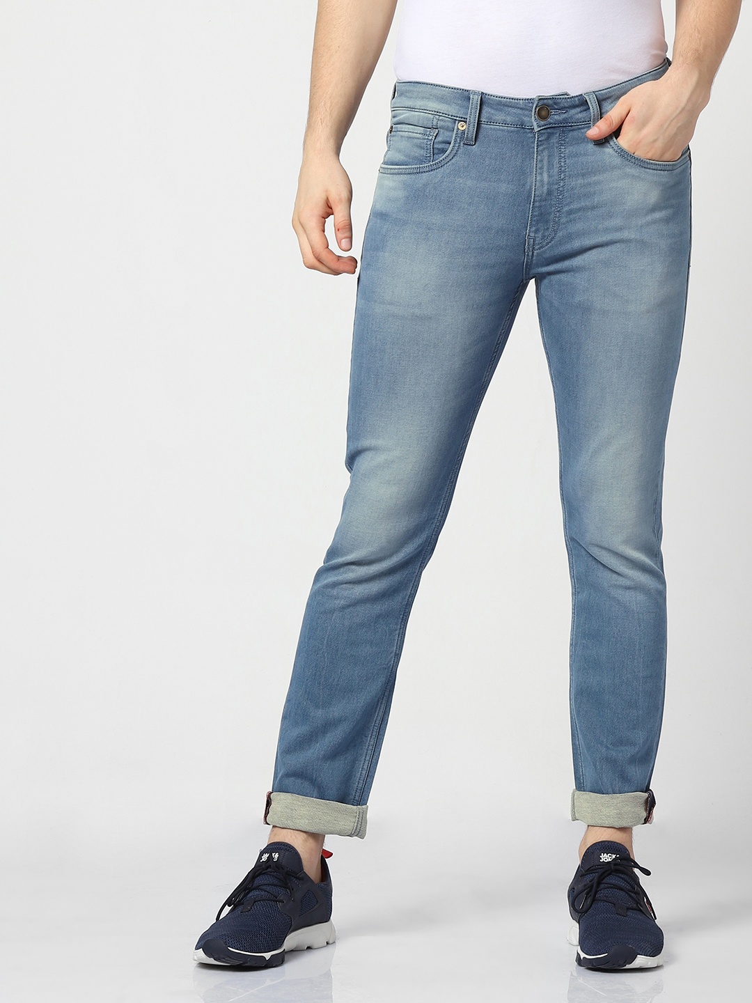 

Jack & Jones Men Blue Glenn Slim Fit Low-Rise Clean Look Jeans