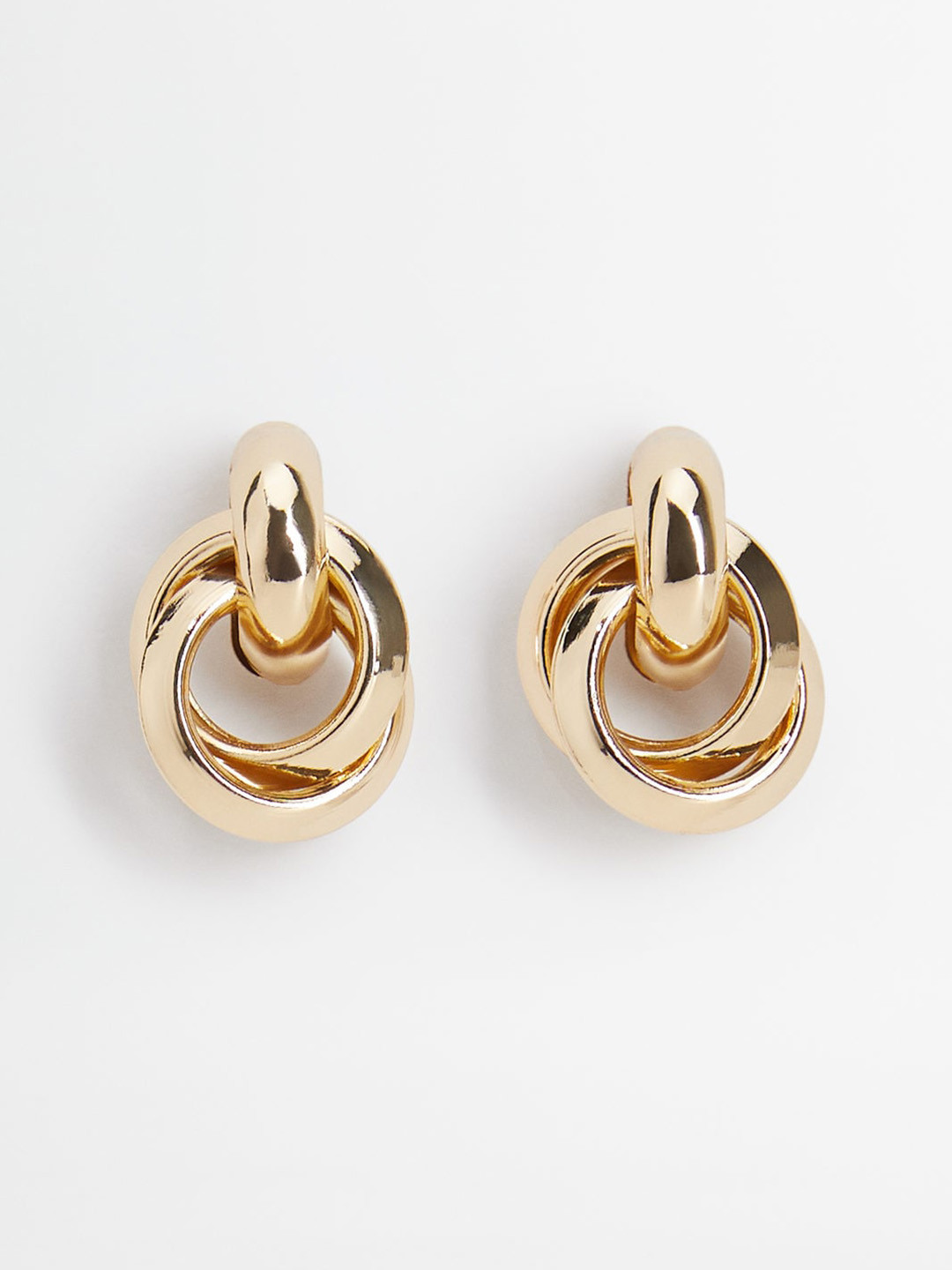 

MANGO Gold-Toned Circular Drop Earrings