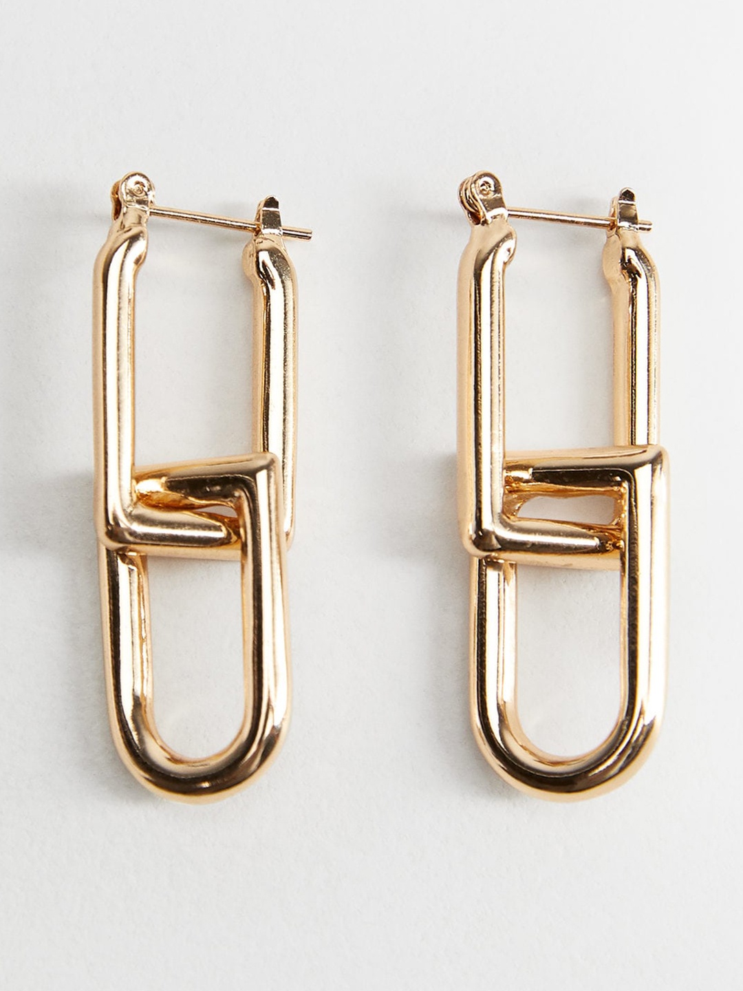 

MANGO Gold-Toned Geometric Drop Earrings